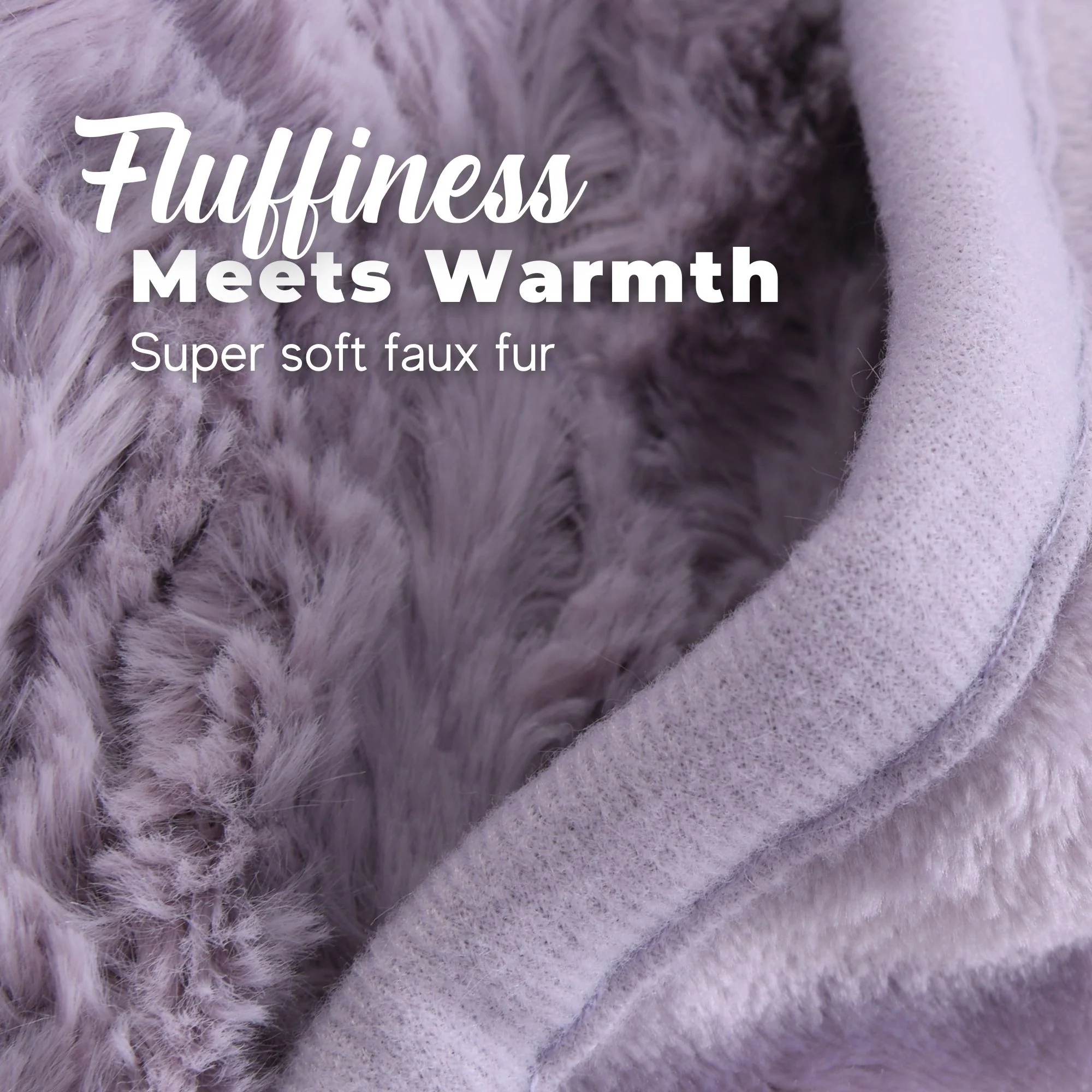 Dreamaker 500gsm Faux Fur Electric Heated Throw Blanket [130x160cm] (Lavender) - Image 4