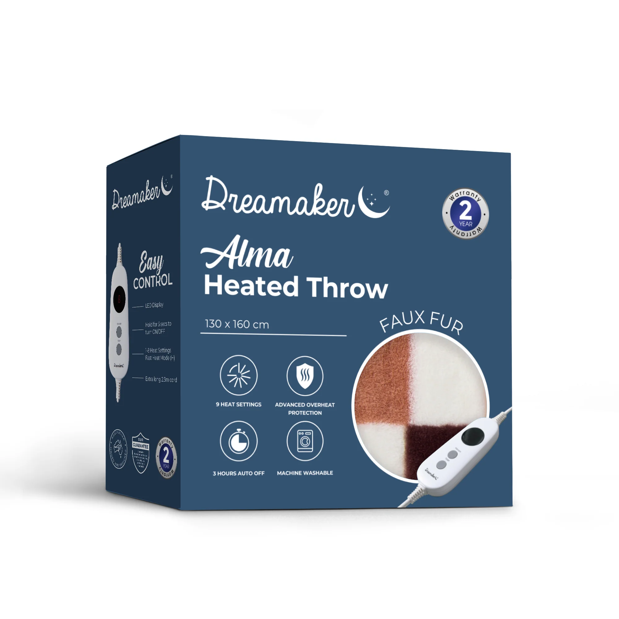 Dreamaker Alma Faux Fur Heated Throw [130x160cm] (Chocolate Mousse) - Image 8