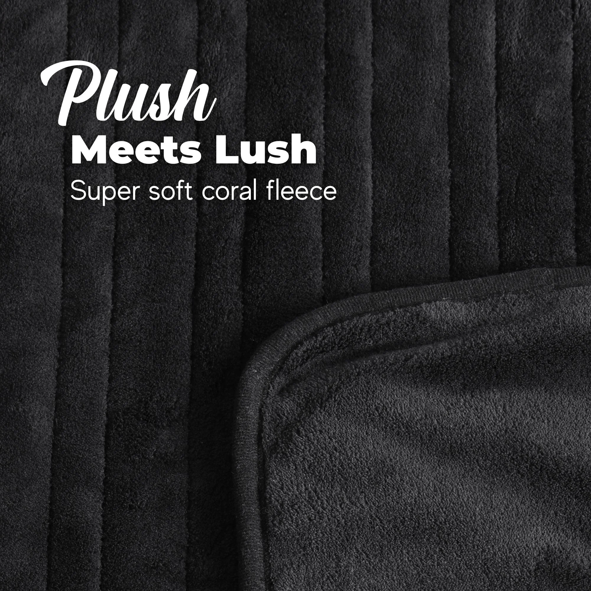Dreamaker Coral Fleece Electric Heated Throw Blanket [130x160cm] (Black) - Image 4