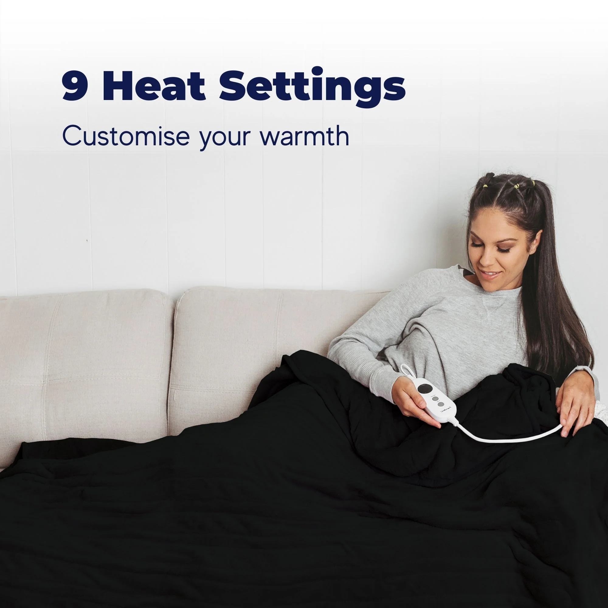 Dreamaker Coral Fleece Electric Heated Throw Blanket [130x160cm] (Charcoal) - Image 10