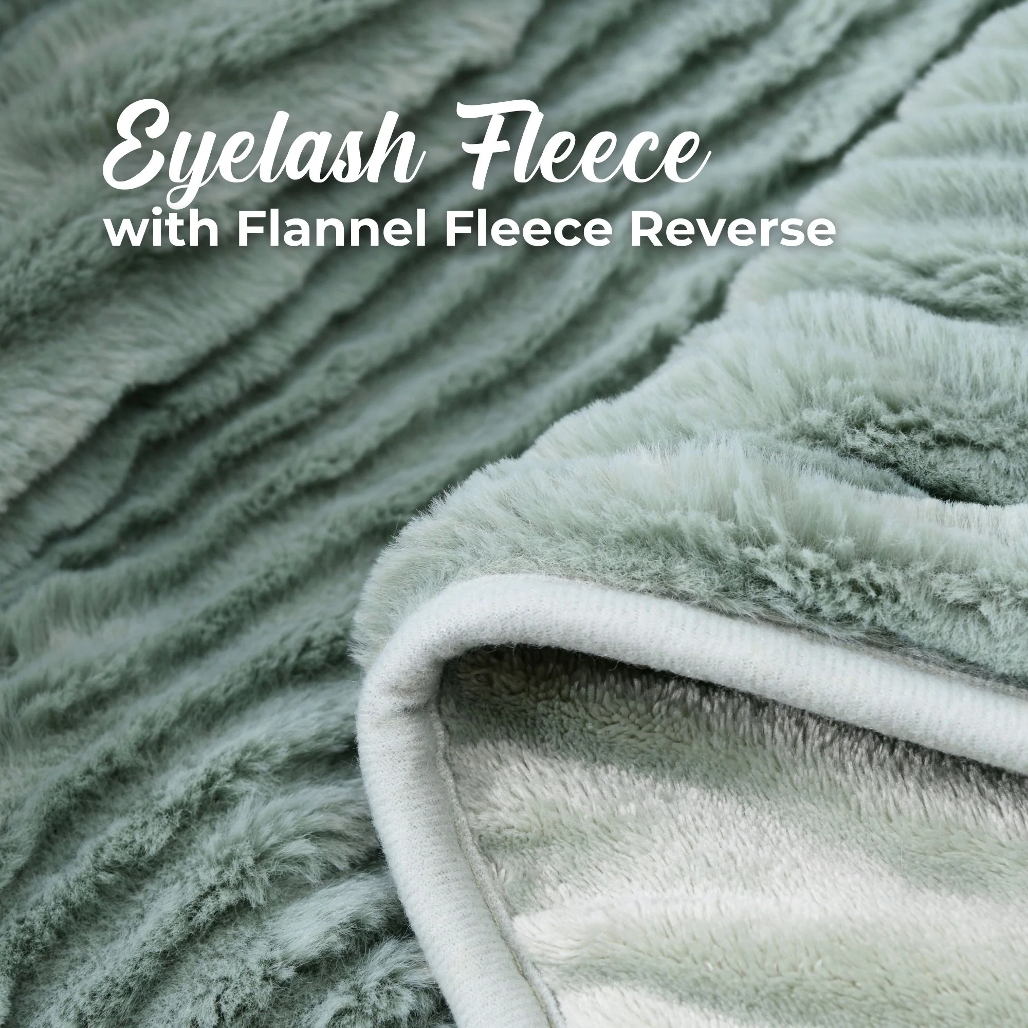 Dreamaker Eyelash Fleece Reversible Electric Heated Throw Blanket [180x200cm] (Faded Green/Sage) - Image 4