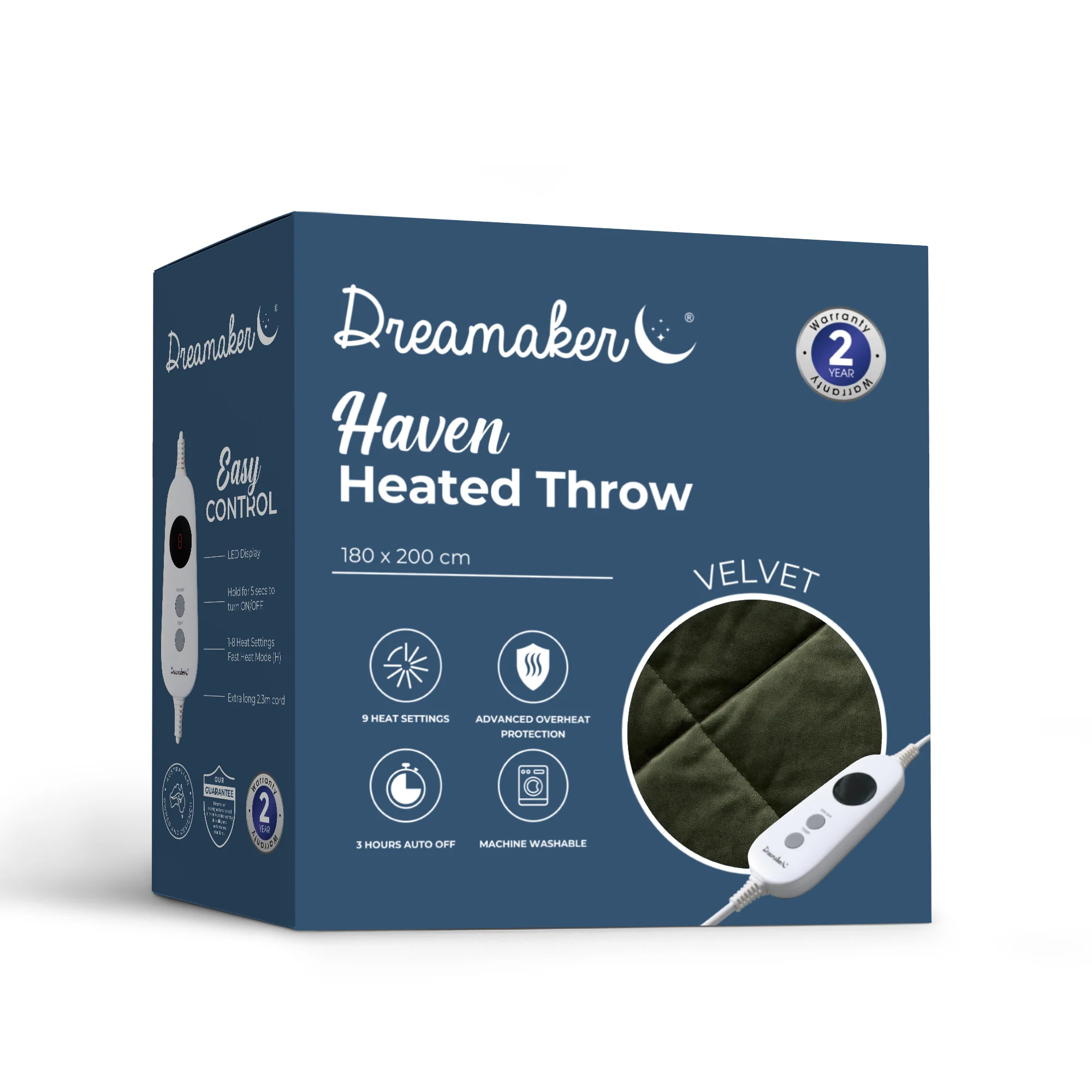 Dreamaker Haven Velvet Heated Throw [180x200cm] (Olive) - Image 8
