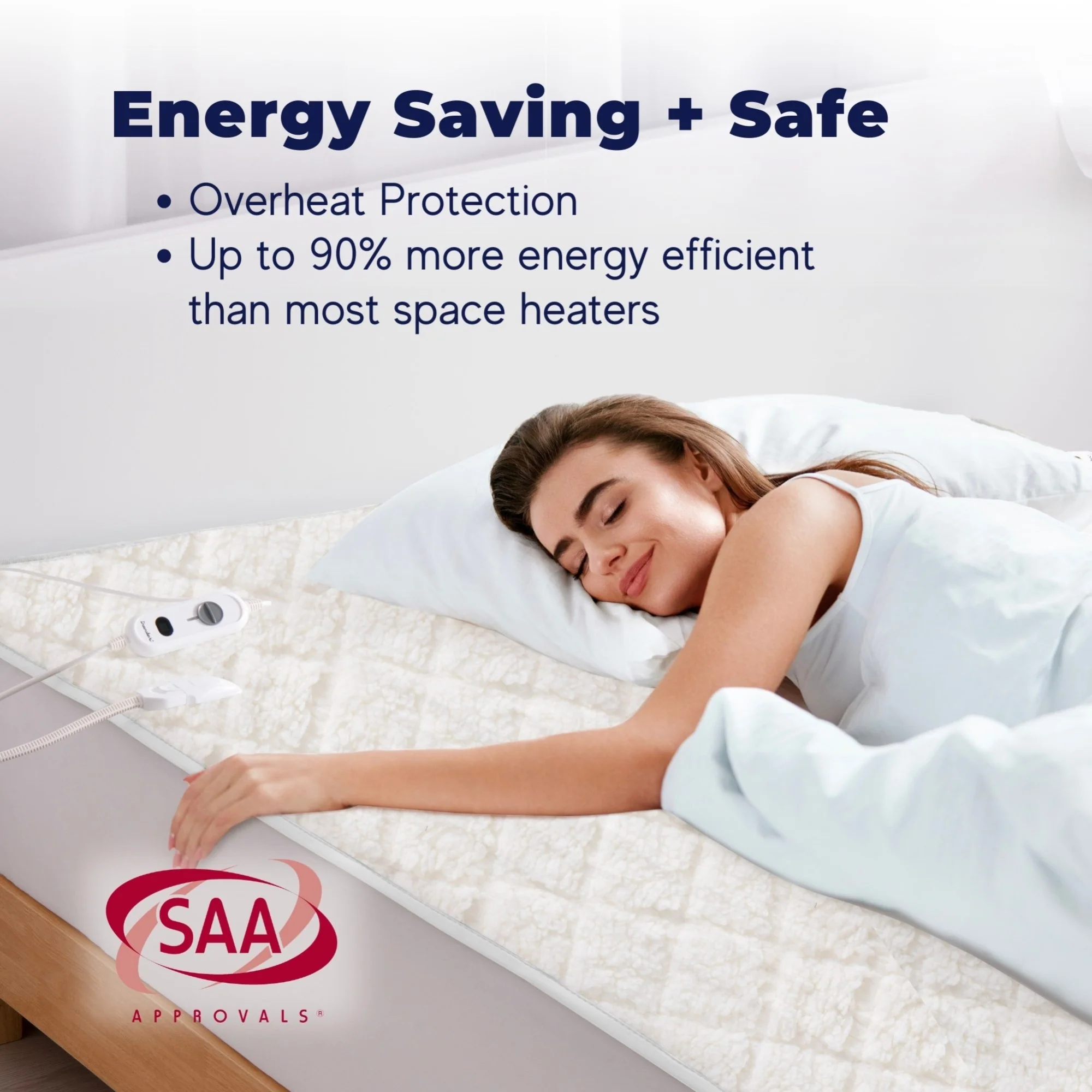 Dreamaker Pinsonic Quilted Sherpa Fleece Electric Blanket [Double] - Image 6