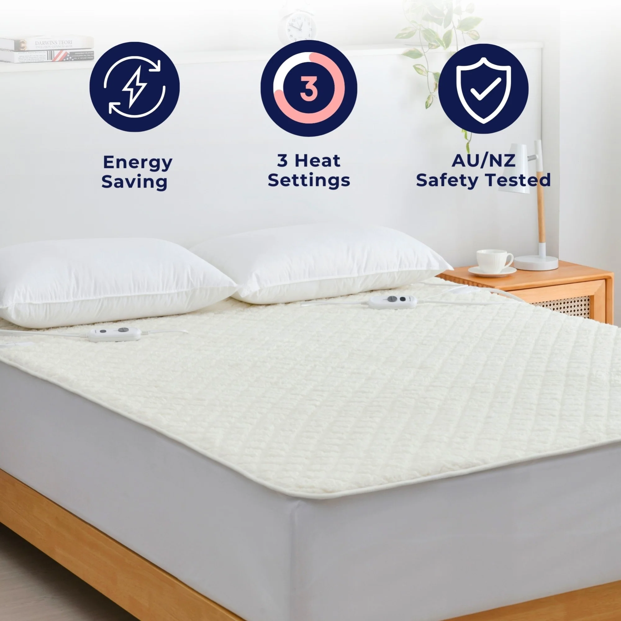 Dreamaker Pinsonic Quilted Sherpa Fleece Electric Blanket [King Single] - Image 3
