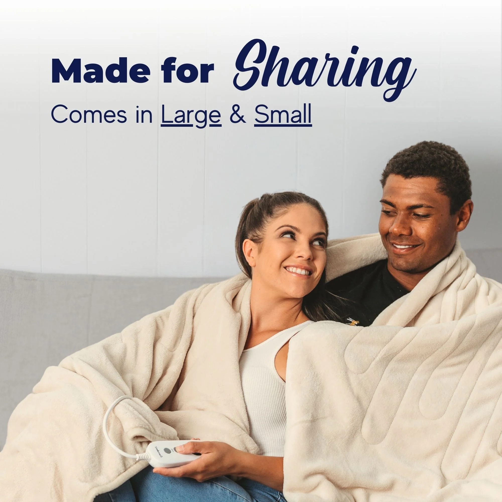 Dreamaker Reversible Sherpa & Coral Fleece Electric Heated Throw Blanket [180x200cm] (Cream) - Image 10