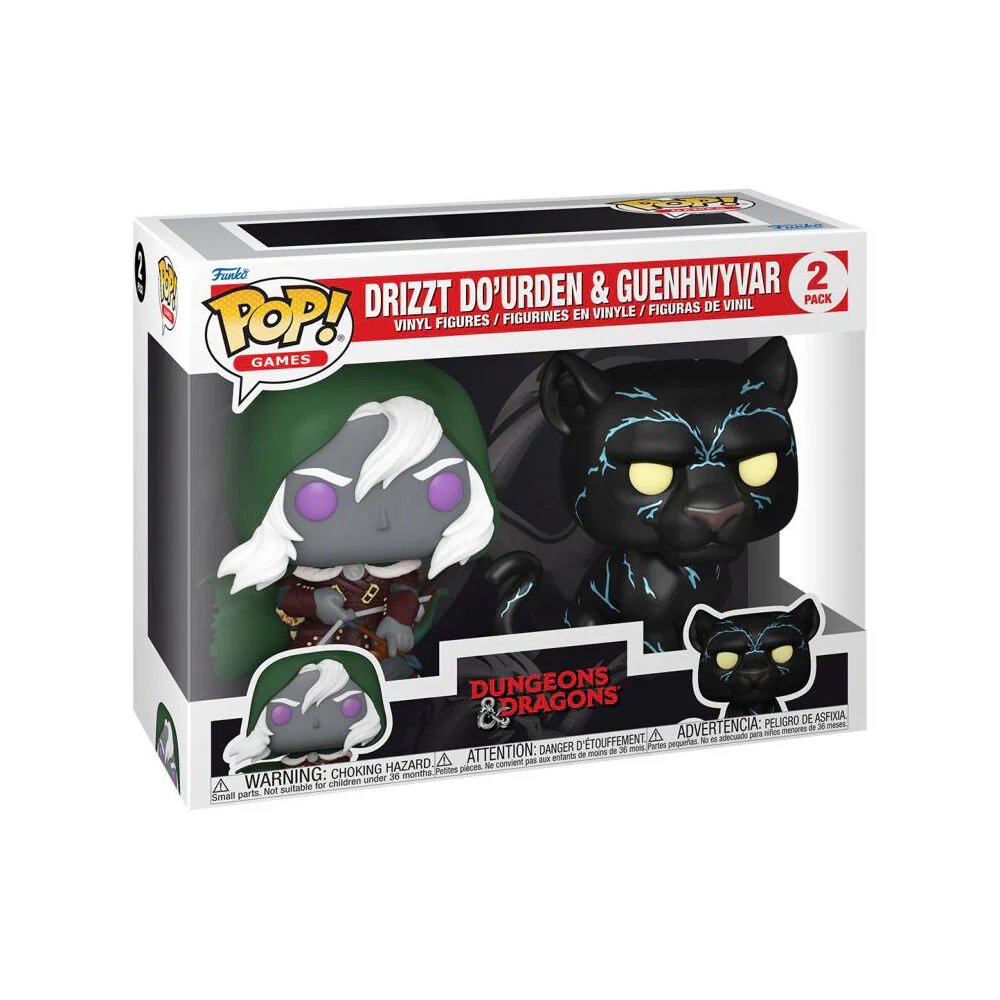 Dungeons & Dragons 2-Pieces Drizzt Do'Urden & Guenhwyvar Pop Vinyl Figure Toy 3.5" - Image 2