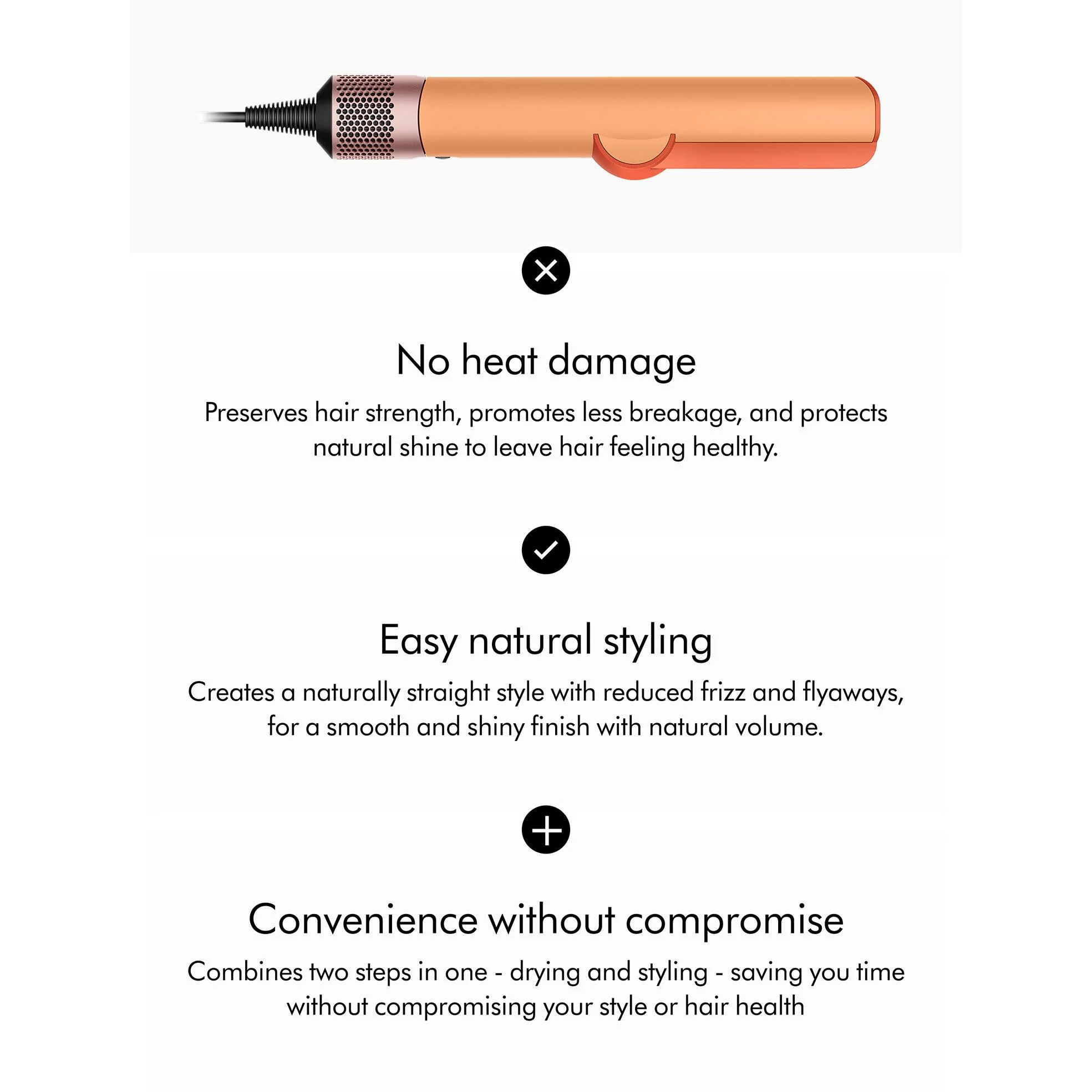 Dyson Airstrait™ Straightener and Dryer (Ceramic Apricot / Topaz) - Image 8