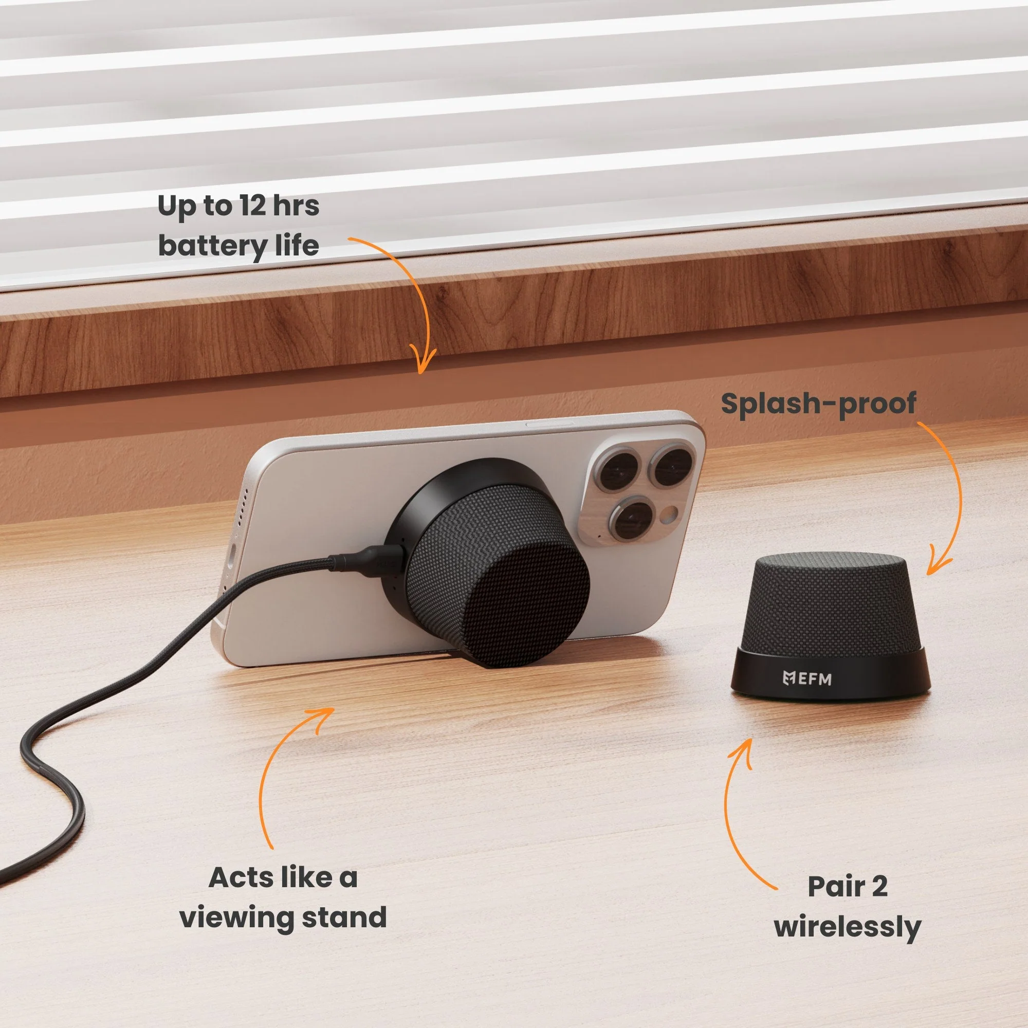 EFM Cloudbreak Mag Bluetooth Speaker - Charcoal, Pack Mag Pro (Single) - Image 3