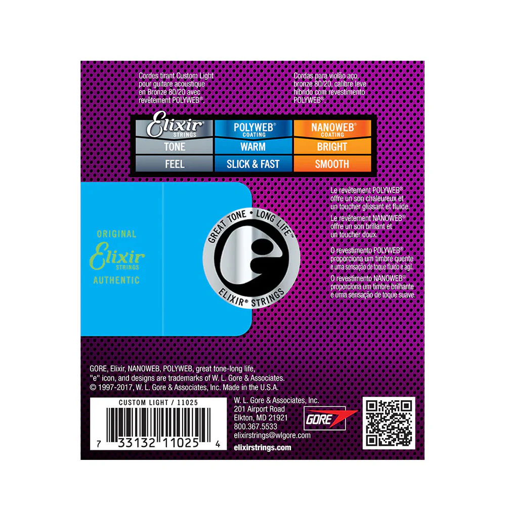 Elixir 11025 Acoustic Guitar Strings 12-53 - Image 2
