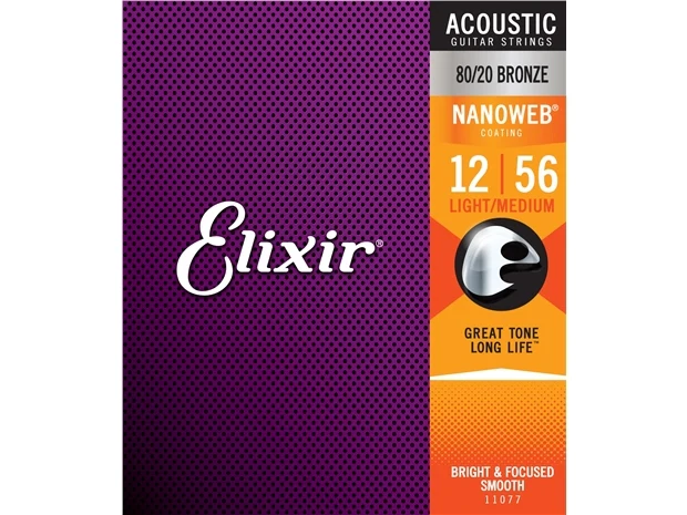 Elixir #11077 Acoustic Nano Guitar String 80/20 Bronze 12-56 Light-Medium - Image 2