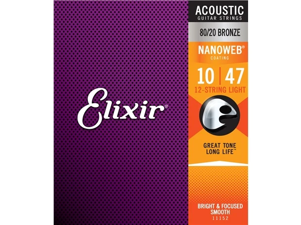 Elixir #11152 Acoustic Nano 80/20 Bronze Guitar 12-String 10-47 Light - Image 2