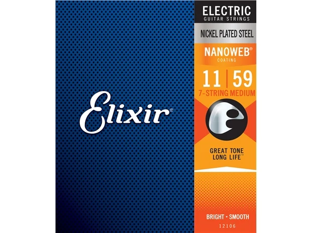 Elixir #12106 Electric 7 Strings Nanoweb Steel 11-59 Medium - Image 2