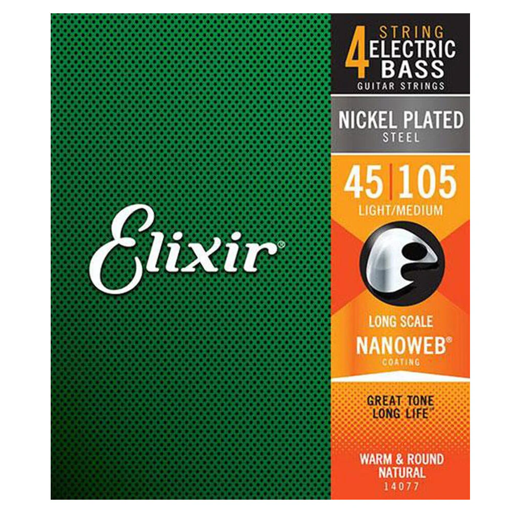 Elixir #14077 Bass Nano Coating 4 String Steel 45-105 Light Medium - Image 2