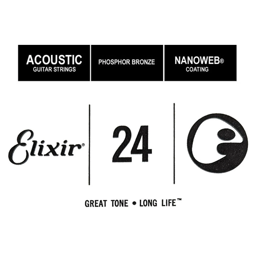 Elixir #14124 Acoustic Nanoweb Phosphor Bronze 0.024 Single String - Image 2