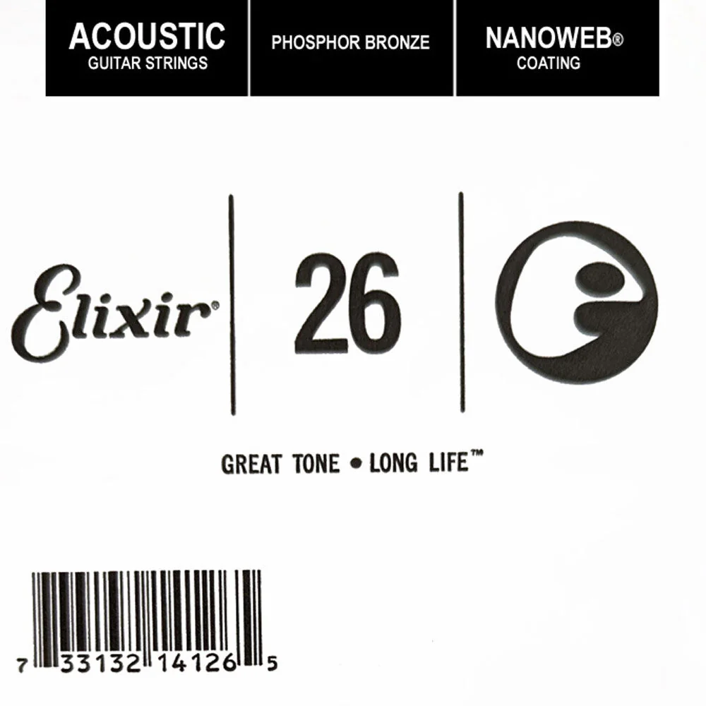 Elixir #14126 Acoustic Nanoweb Phosphor Bronze 0.026 Single String - Image 2