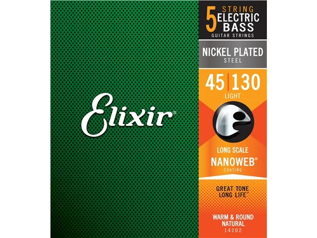 Elixir #14202 Bass 5 Strings Nanoweb Nickel Plated Steel 45-130 Light - Image 3