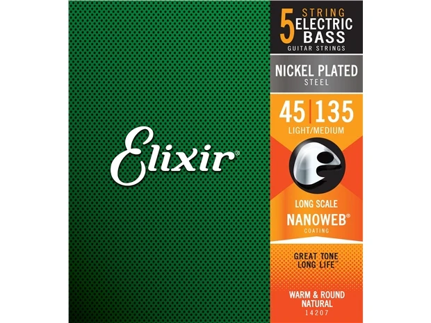 Elixir #14207 Bass Nano Coating 5 String Steel 45-135 Light Medium - Image 2