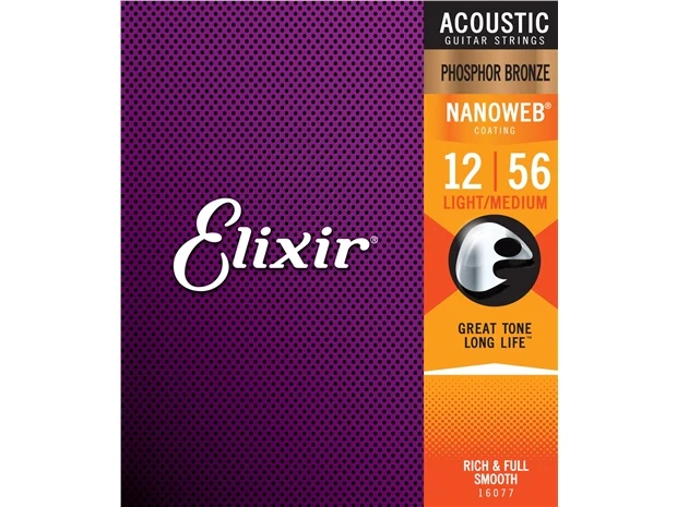 Elixir #16077 Acoustic Nano Phosphor Bronze String 12-56 Light Medium - Image 2