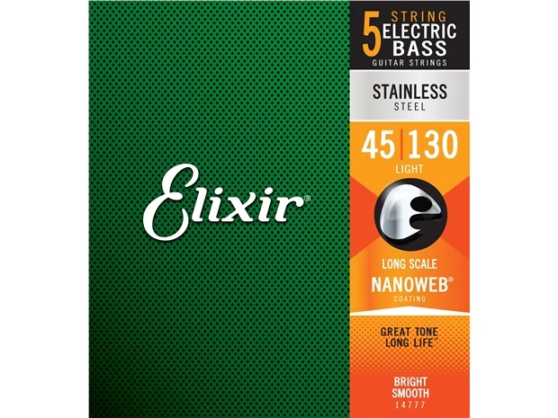 Elixir 5-String Bass Guitar Strings - Medium - Image 3