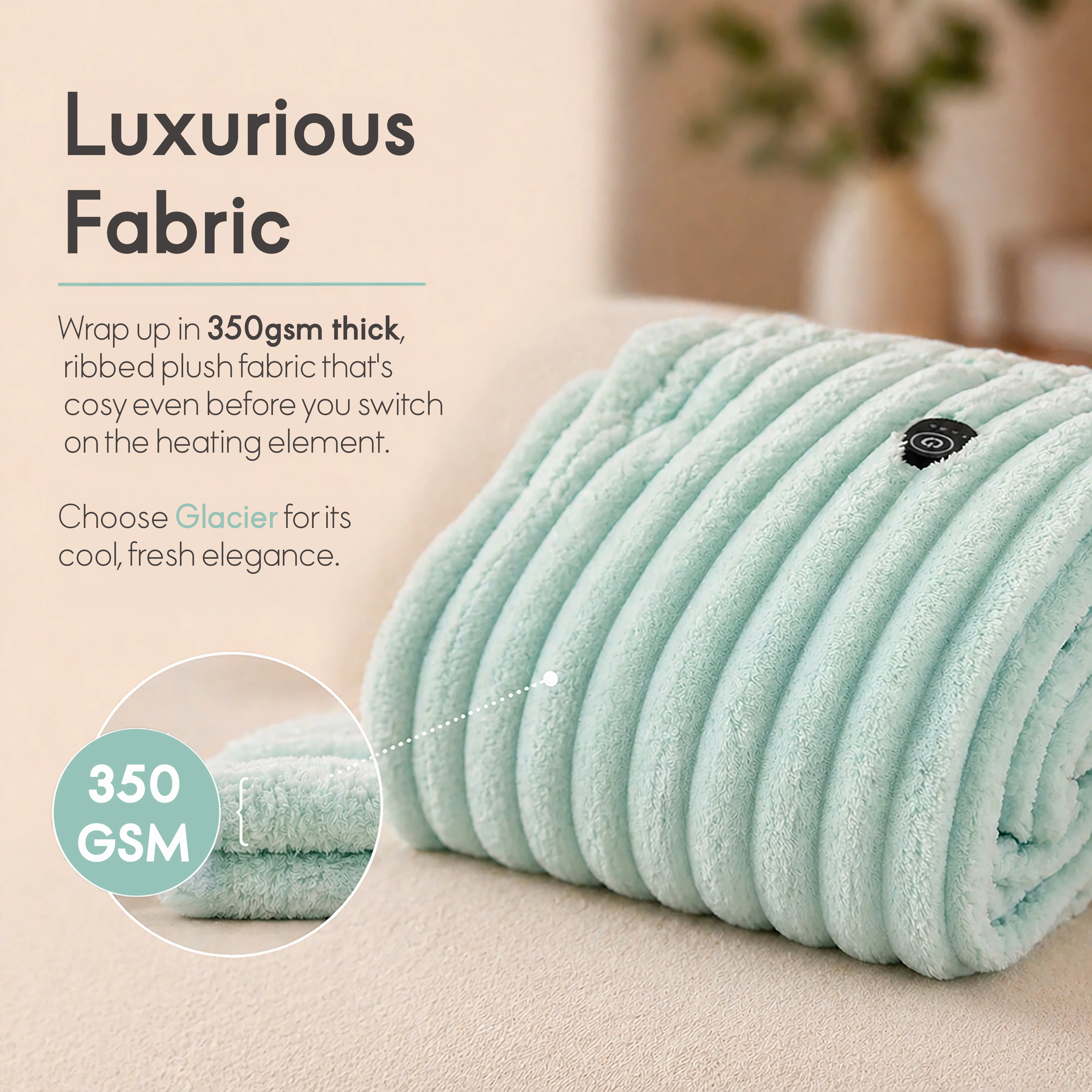 ELLE Heated Throw Blanket (Glacier) - Image 10