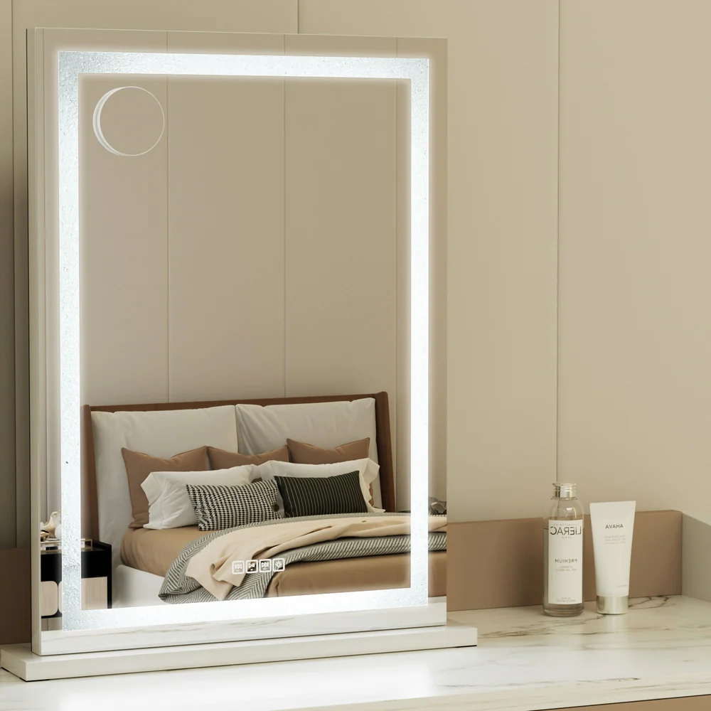 Embellir Bluetooth Makeup Mirror 58x80cm Hollywood Vanity with LED Light Crystal - Image 2