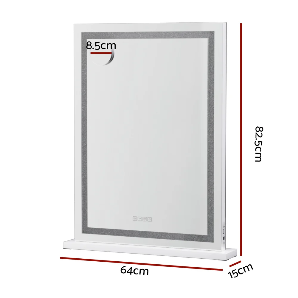 Embellir Bluetooth Makeup Mirror 58x80cm Hollywood Vanity with LED Light Crystal - Image 3