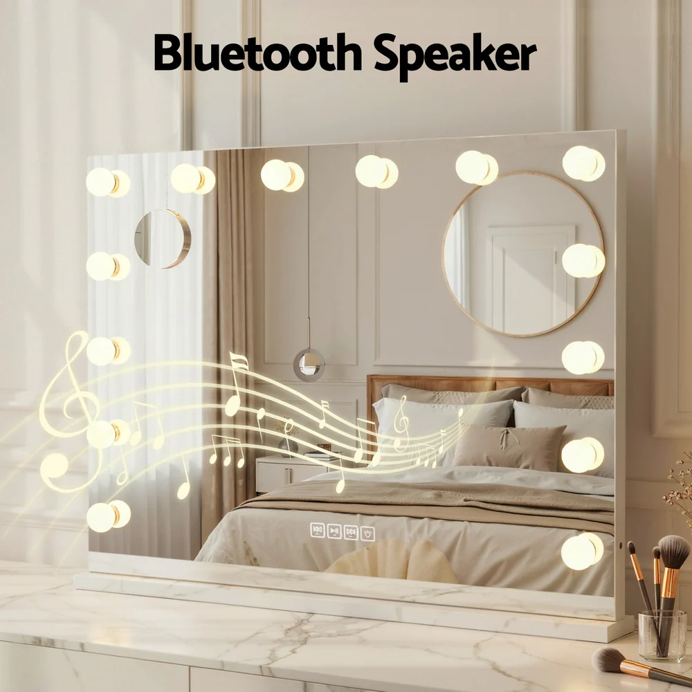 Embellir Bluetooth Makeup Mirror 80x58cm Hollywood Vanity with LED Light Wall - Image 7