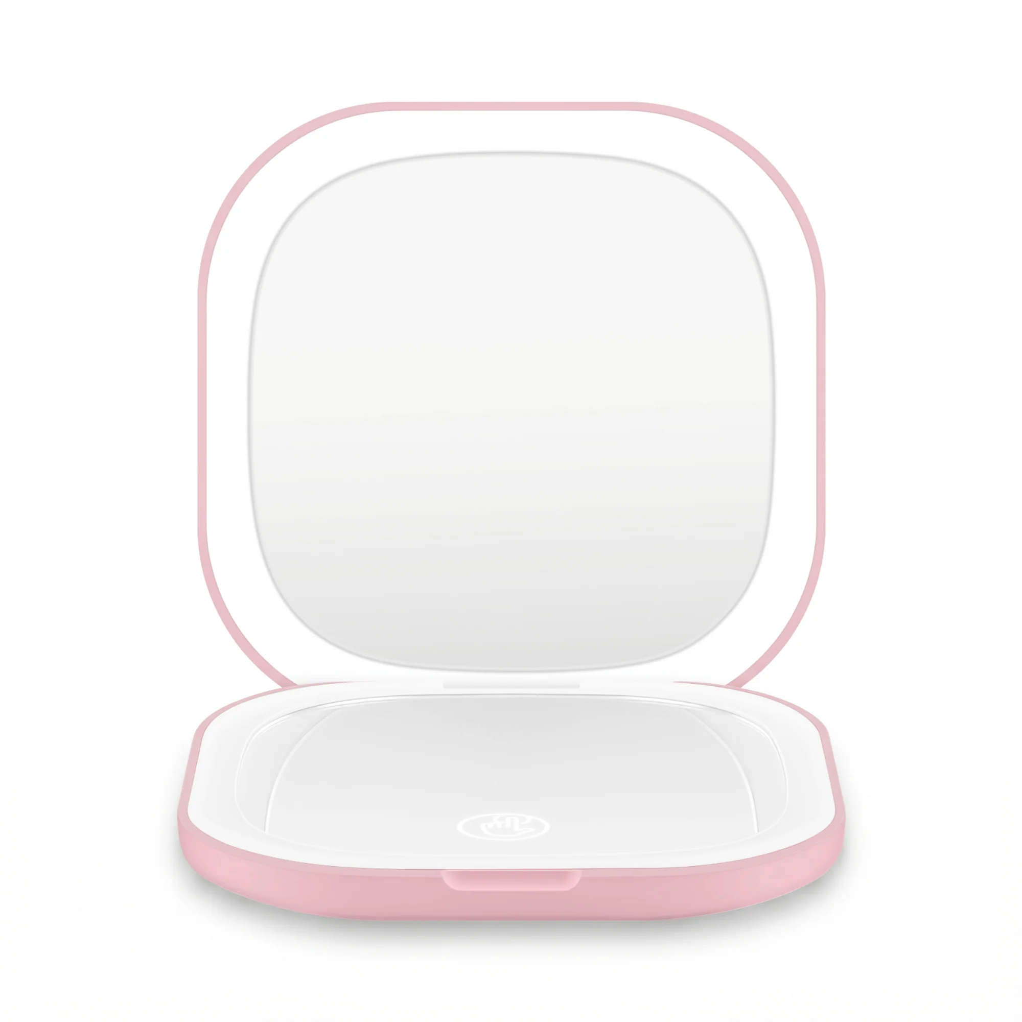 Embellir LED Compact Mirror Lighted Travel Makeup Mirror Pocket-Sized 1x 10x Magnification Square Pink - Image 4