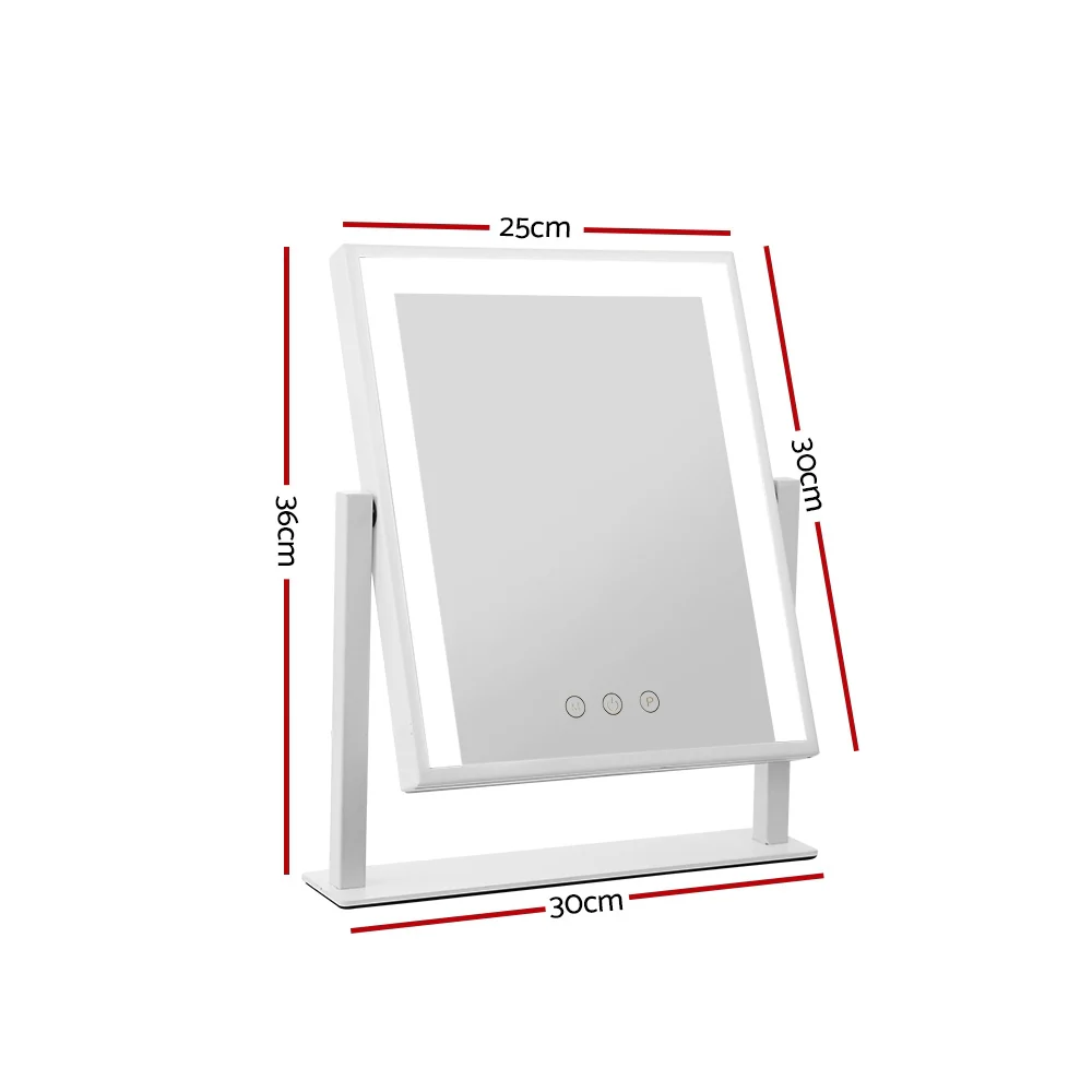 Embellir Makeup Mirror 25x30cm Hollywood Vanity with LED Light Rotation White - Image 3