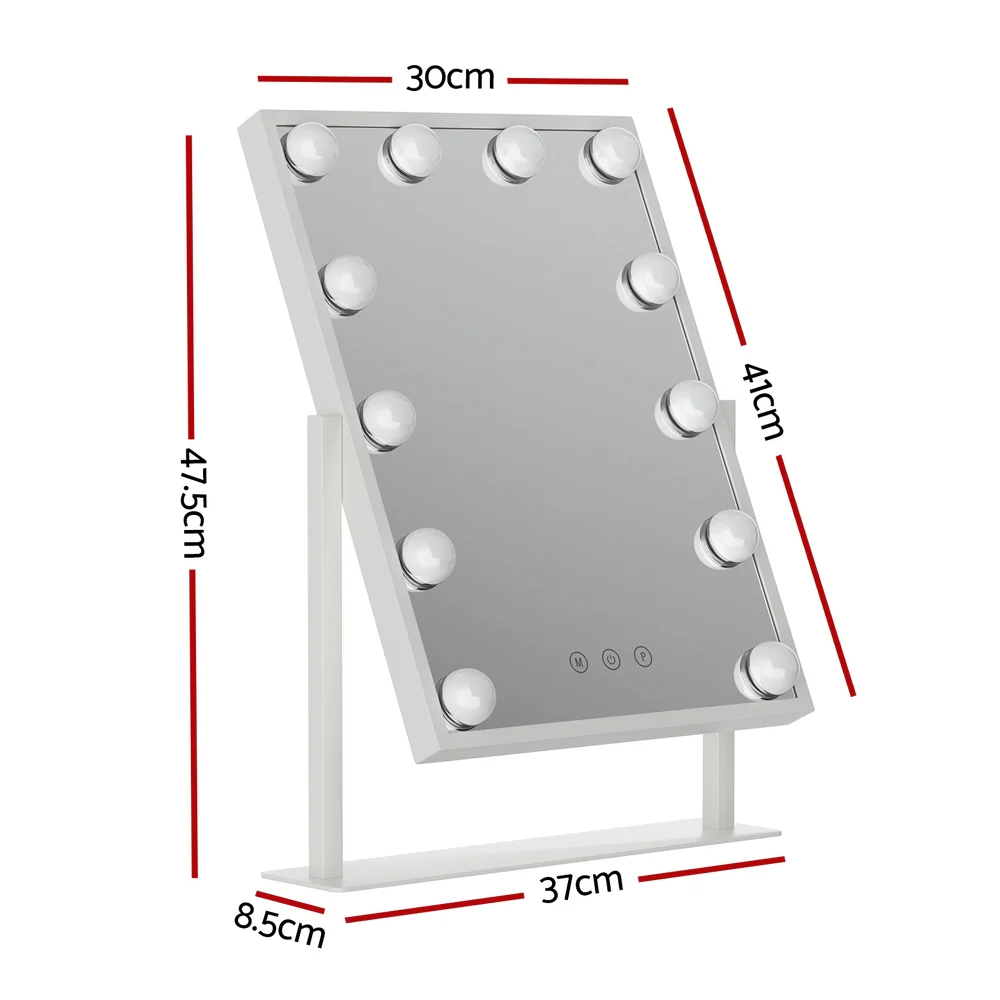 Embellir Makeup Mirror 30x41cm Hollywood Vanity with LED Light Rotation Tabletop - Image 3