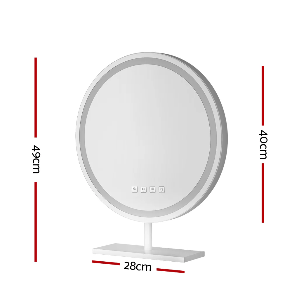Embellir Makeup Mirror 40x40cm Hollywood Vanity with LED Light Tabletop Round - Image 3