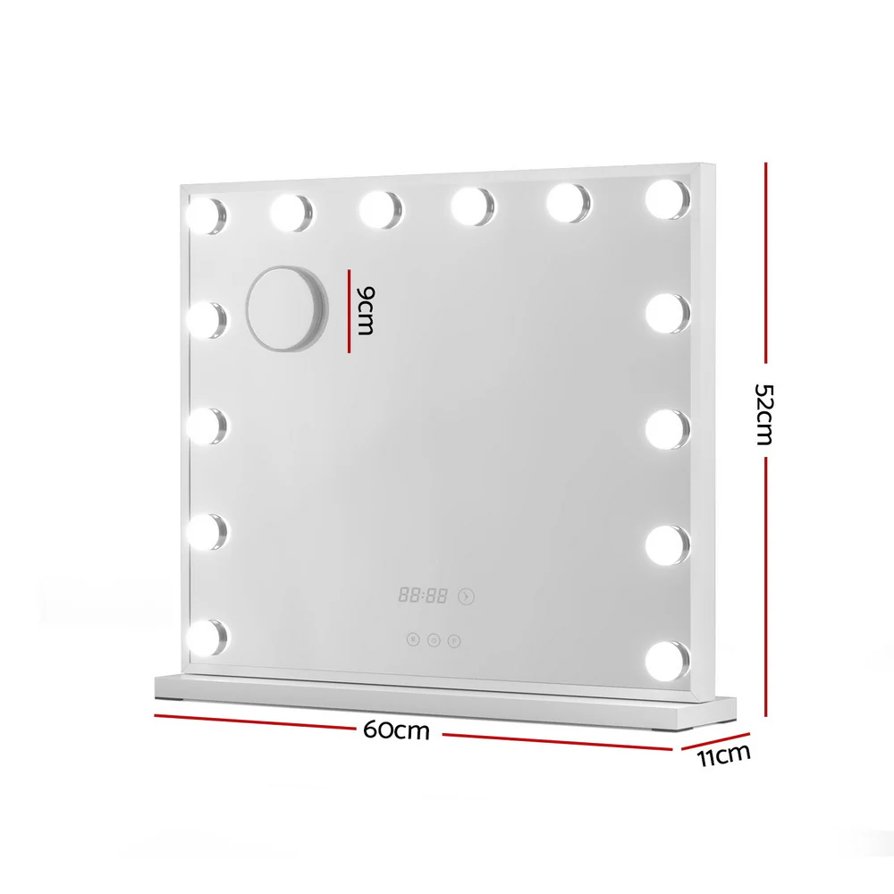 Embellir Makeup Mirror 60x52cm Hollywood Vanity with LED Light Tabletop White - Image 3