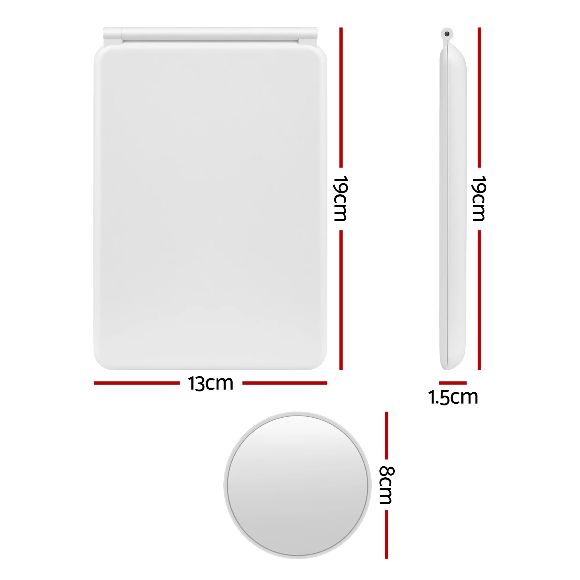 Embellir Portable Travel Makeup Mirror Rechargeable Makeup Mirror with Lights 10x Magnifier White - Image 3