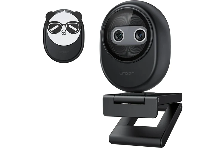 eMeet Piko Dual-Camera AI-Powered 4K Webcam Black