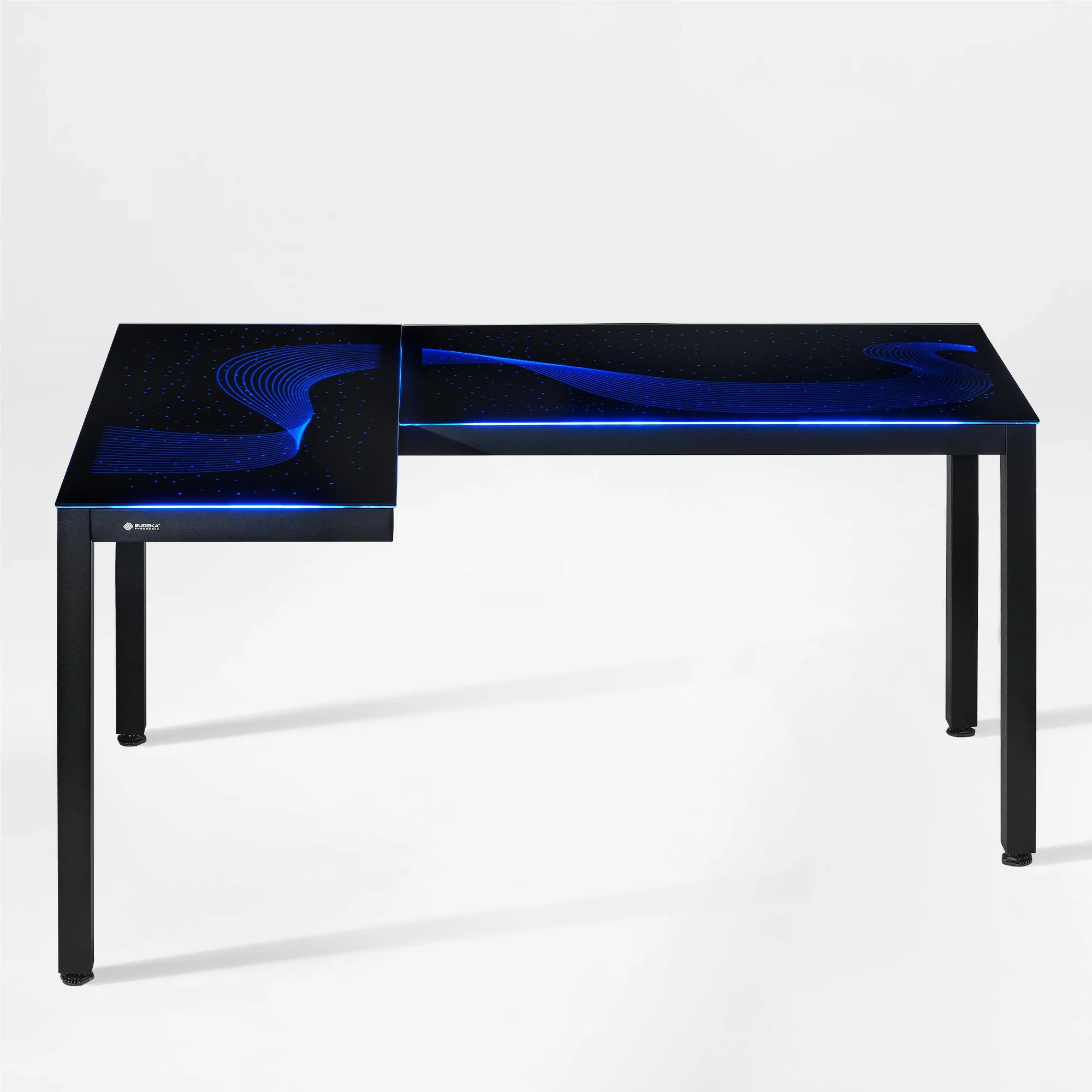 Eureka GTG - L60, L-Shaped Glass LED Gaming Desk (Left) - Image 2
