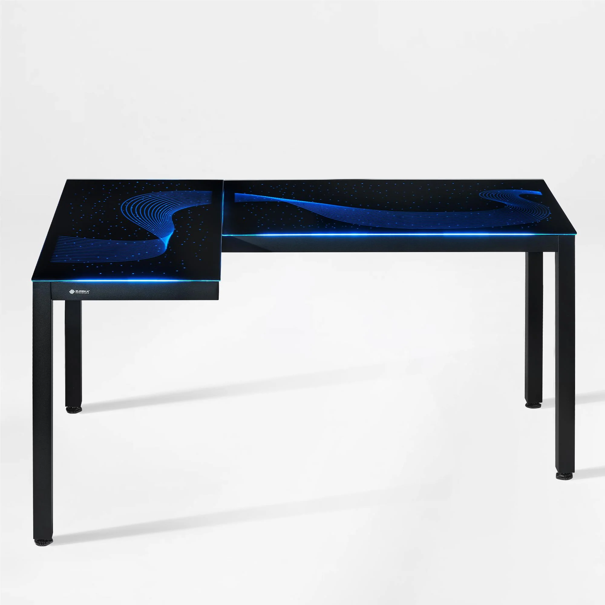 Eureka GTG - L60, L-Shaped Glass LED Gaming Desk (Left) - Image 3