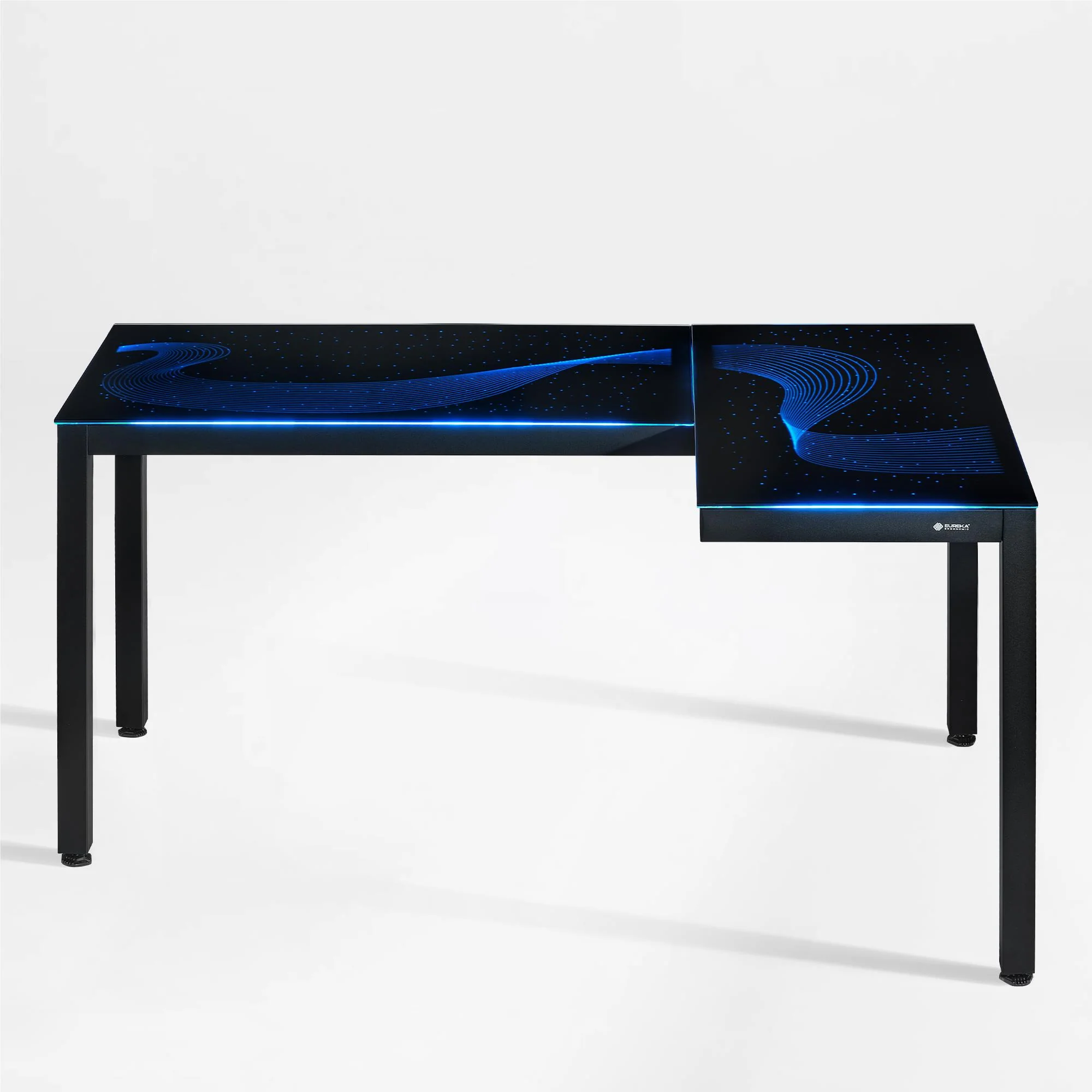 Eureka GTG - L60, L-Shaped Glass LED Gaming Desk (Right) - Image 3