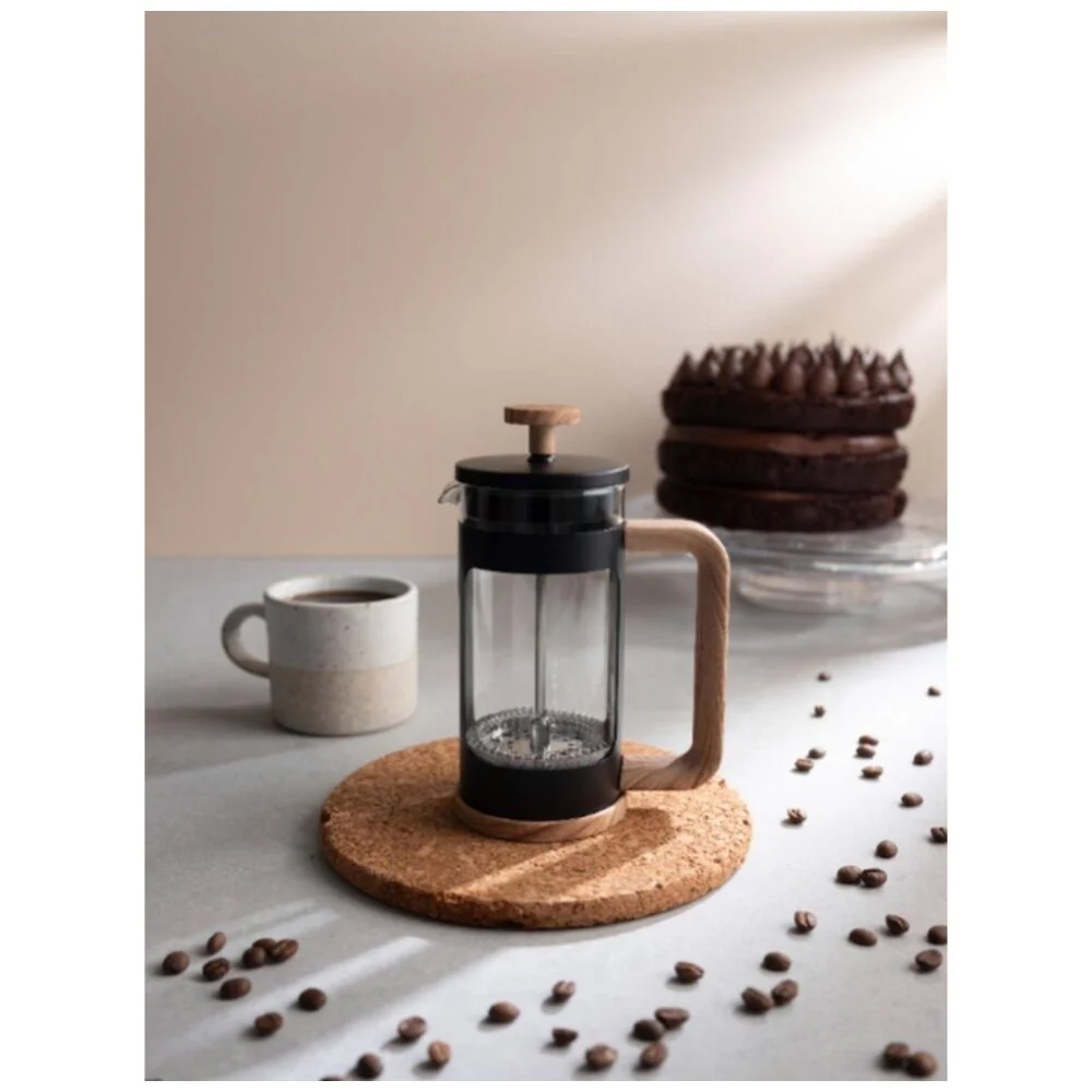Euroline Plunger French Press Coffee Maker Durable Glass 350ml (Black) - Image 2