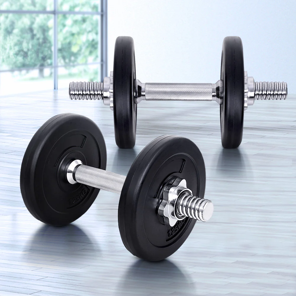 Everfit 10kg Dumbbell Set Weight Plates Dumbbells Lifting Bench - Image 2