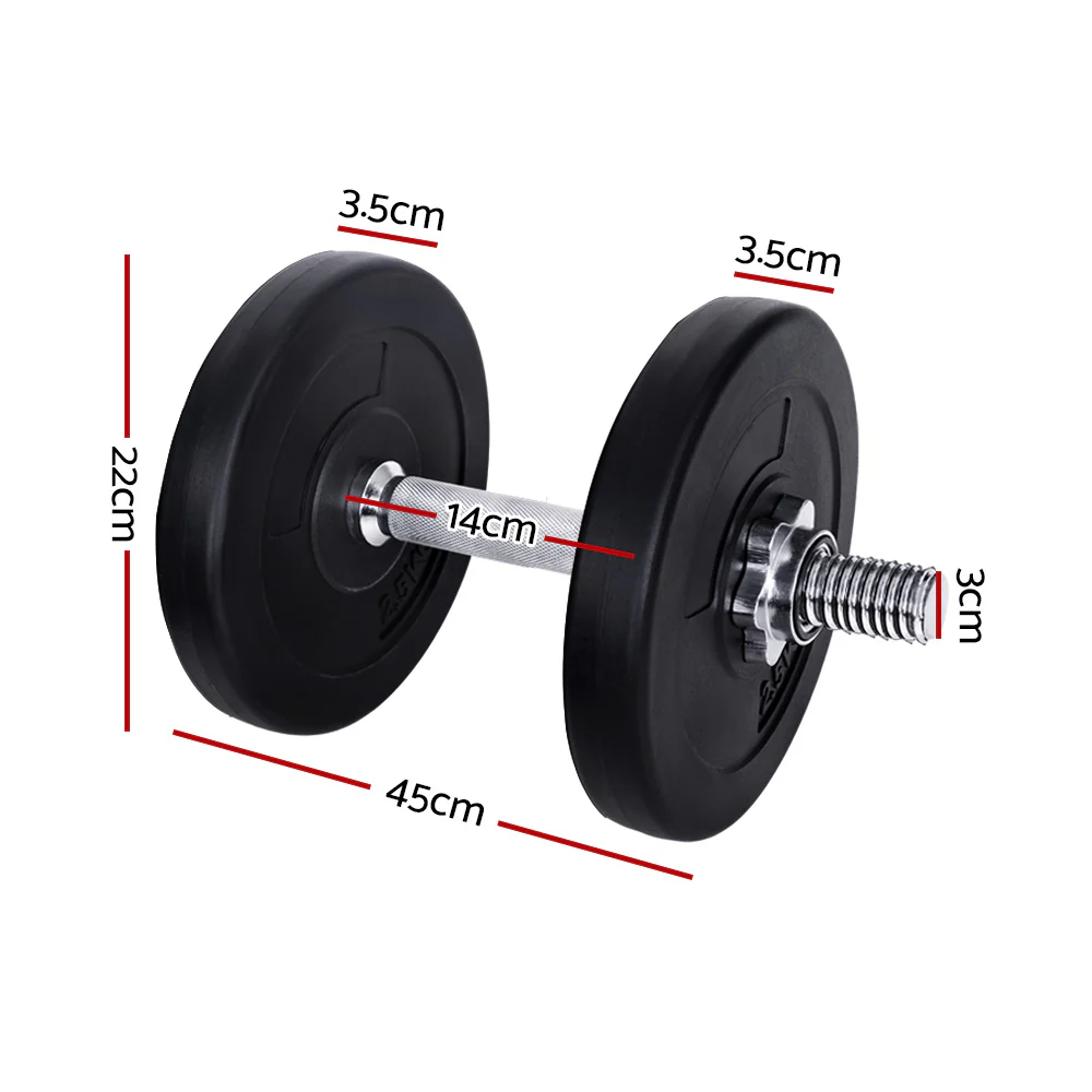 Everfit 15kg Dumbbell Set Weight Plates Dumbbells Lifting Bench - Image 3