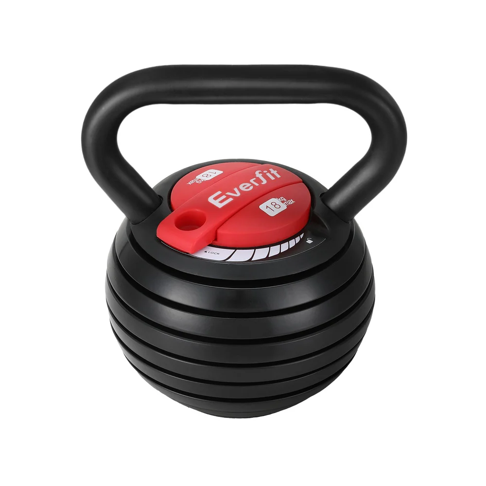 Everfit 18kg Adjustable Kettlebell Set Portable Kettle Bell Weight Dumbbells 10lbs 40lbs - Image 3