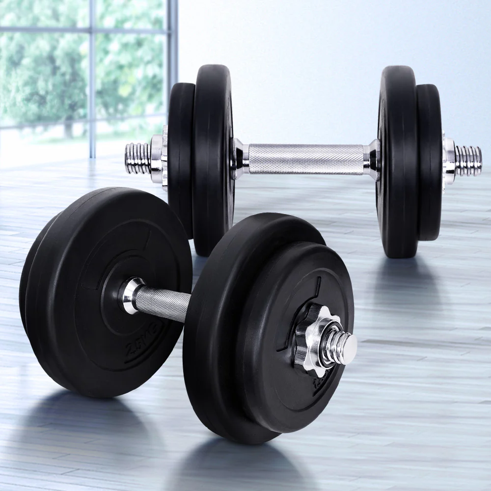 Everfit 20kg Dumbbell Set Weight Plates Dumbbells Lifting Bench - Image 2