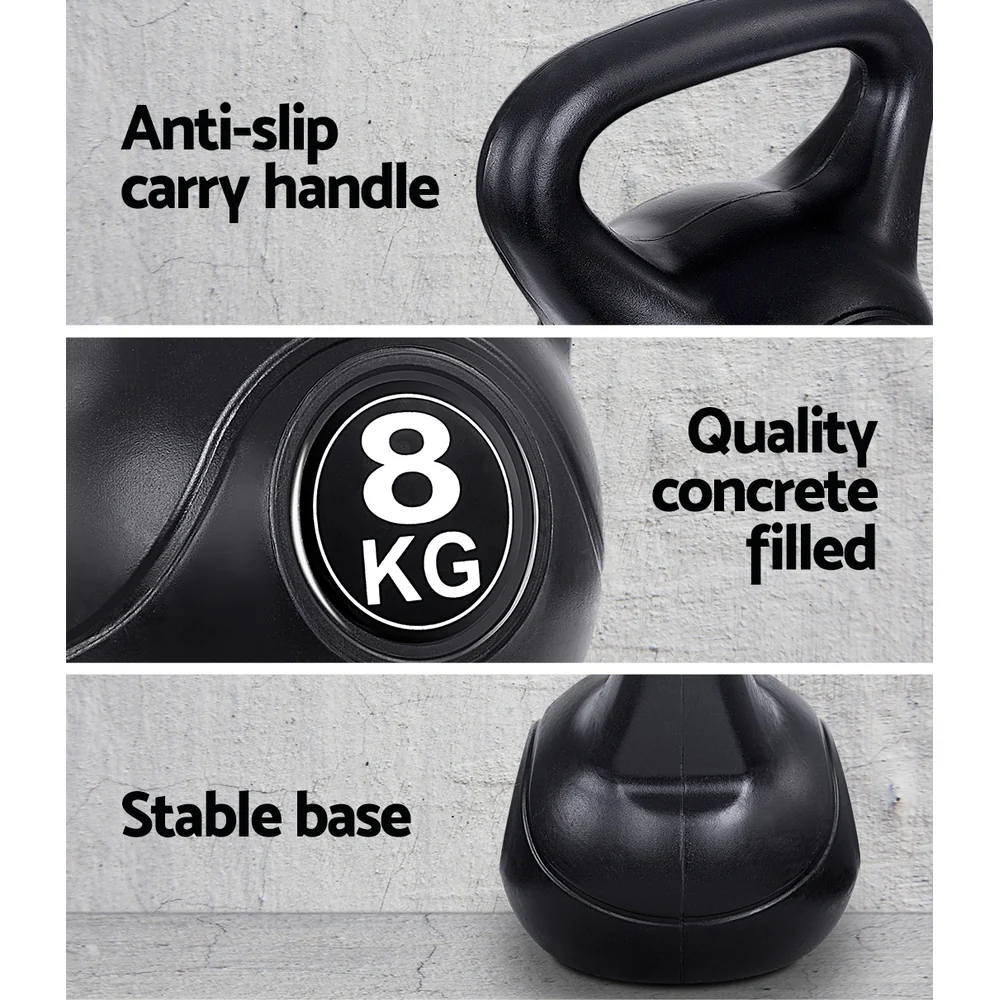 Everfit 22kg Kettlebell Set Weight Lifting Kettlebells Bench Dumbbells Gym Home - Image 5