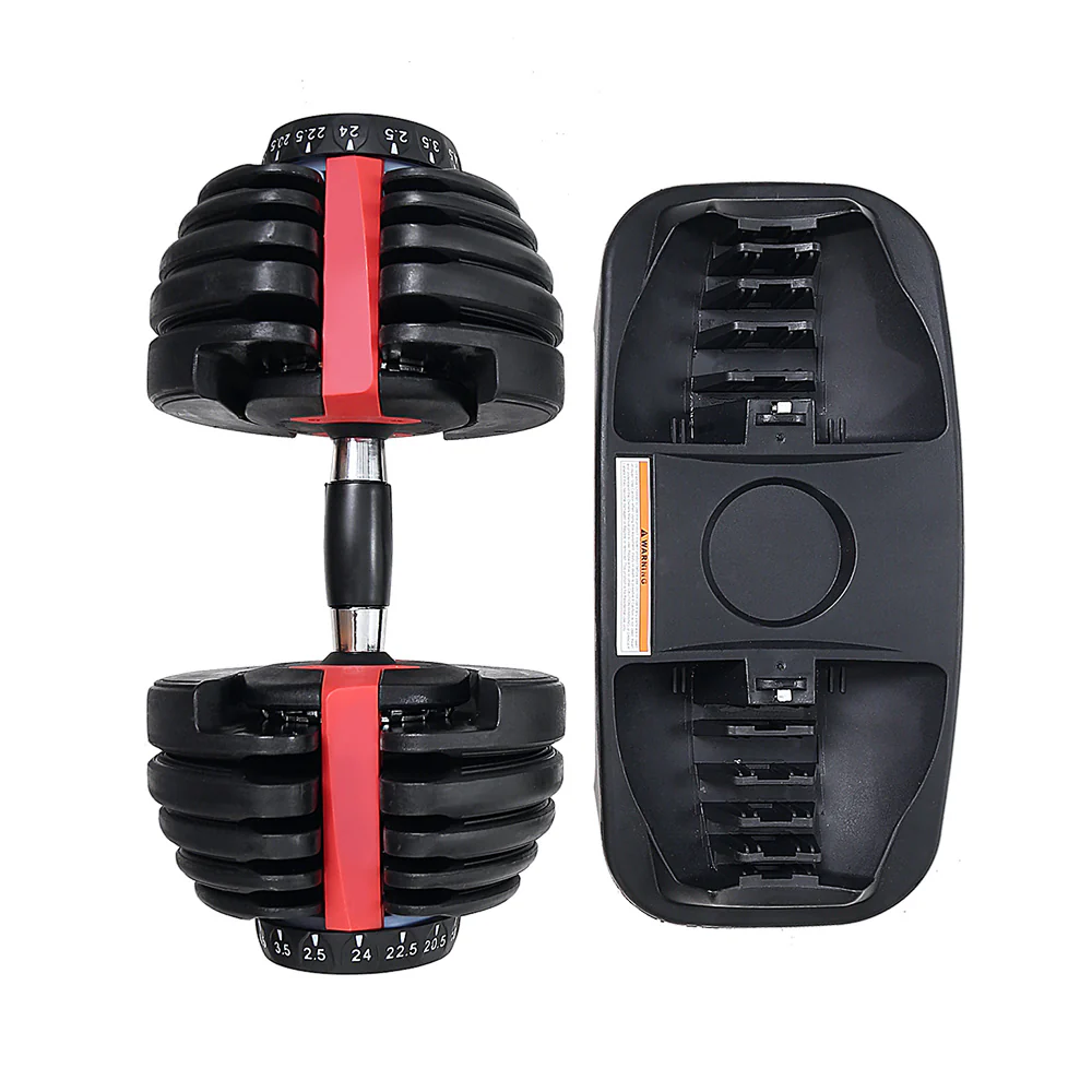 Everfit 24kg Dumbbells Adjustable Dumbbell Weight Plates Home Gym - Image 4