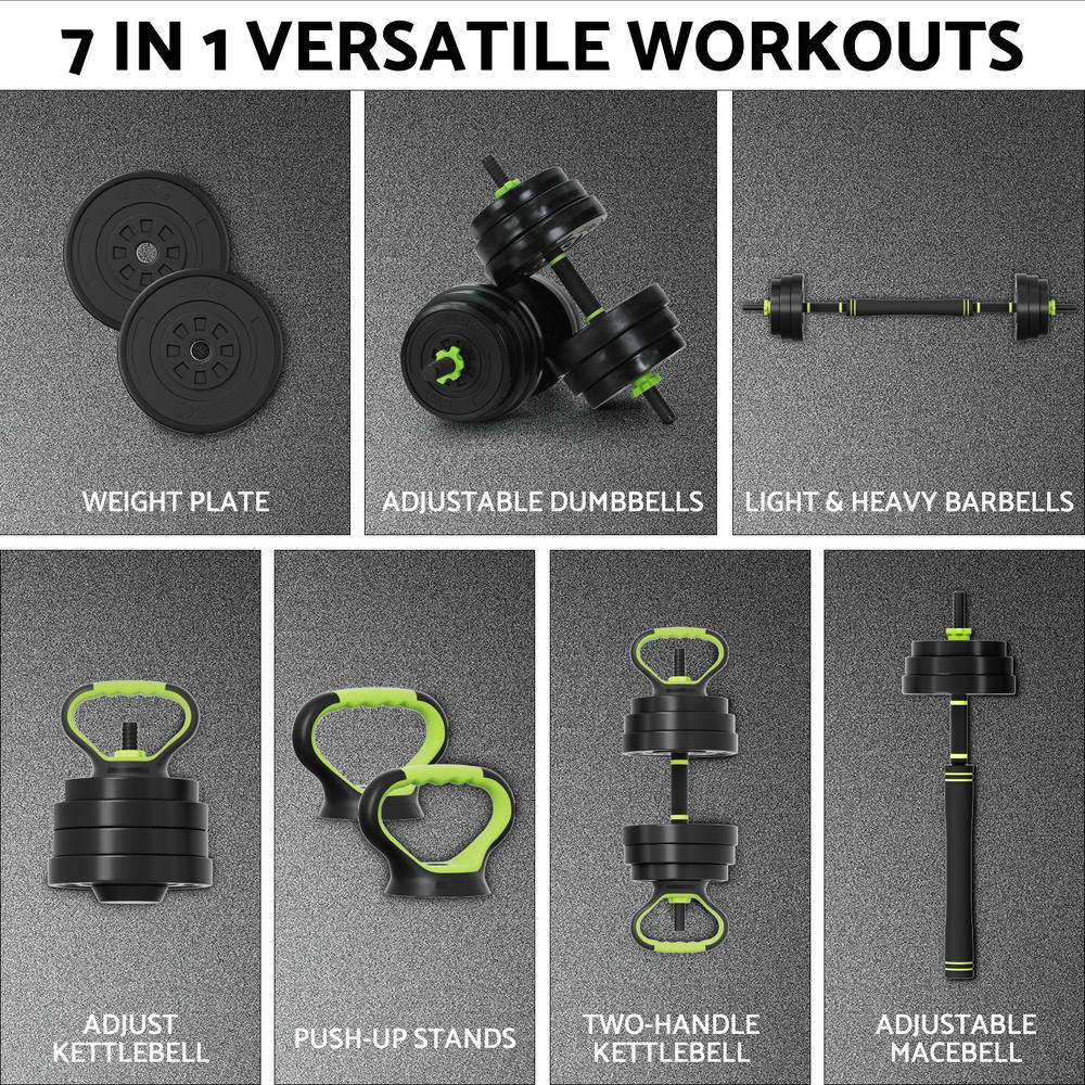 Everfit 25kg Adjustable Dumbbells Set Kettle Bell Weight Plates Barbells Gym - Image 5