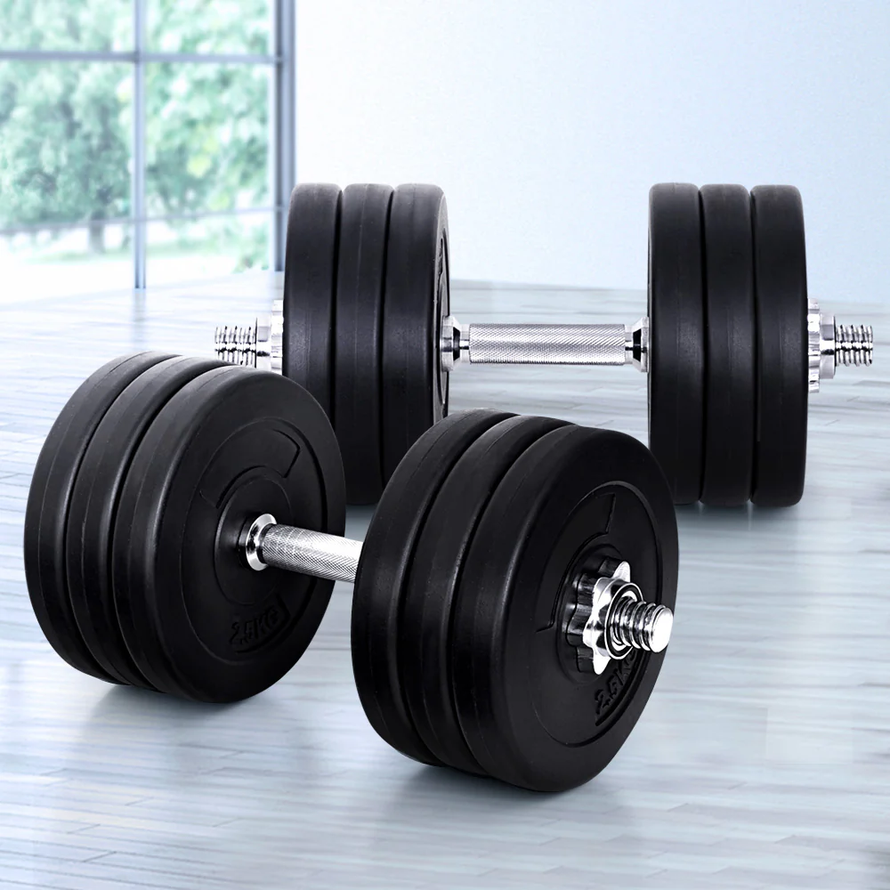 Everfit 35kg Dumbbell Set Weight Plates Dumbbells Lifting Bench - Image 2