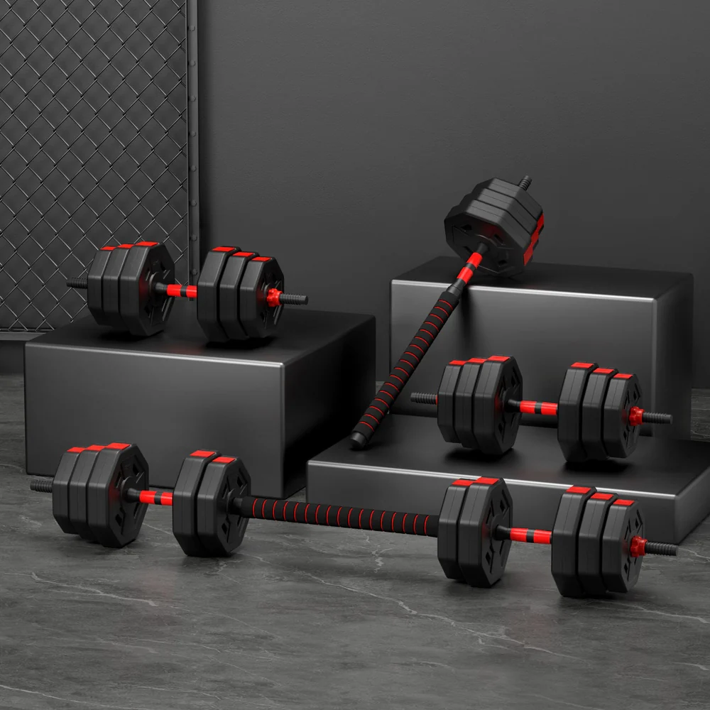 Everfit 40kg Adjustable Dumbbell Barbell Set Weight Plates Home Workout - Image 2