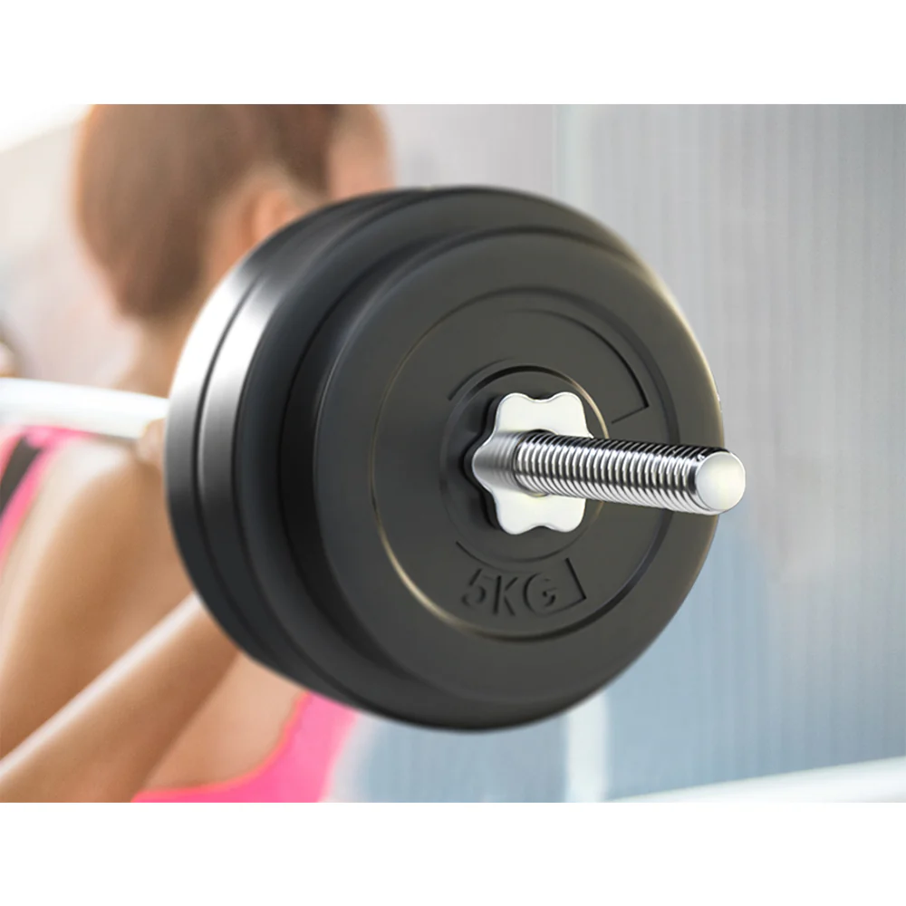 Everfit 58kg Barbell Set Weight Plates Bar Lifting Bench 168cm - Image 5