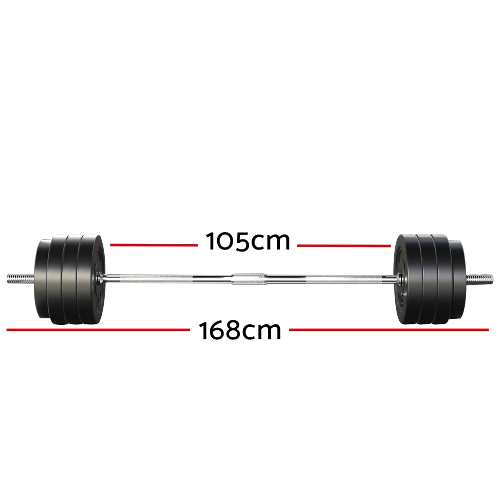 Everfit 78kg Barbell Set Weight Plates Bar Lifting Bench 168cm - Image 3