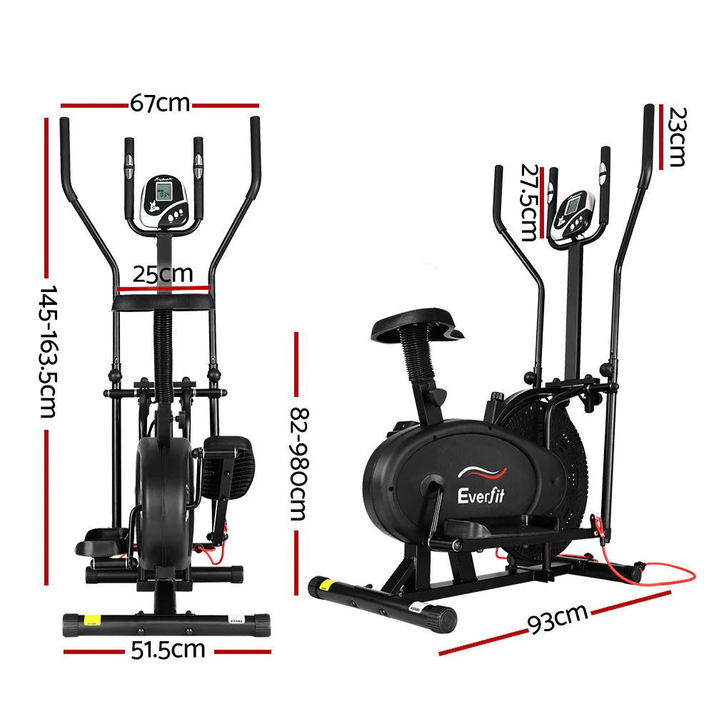 Everfit Exercise Bike 5 in 1 Elliptical Cross Trainer Home Gym Indoor Cardio - Image 3